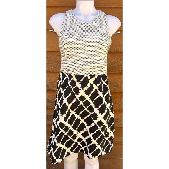 Tabitha For Anthropologie Black & White Aleida Sleeveless Dress Size 6 - Picture 1 of 9